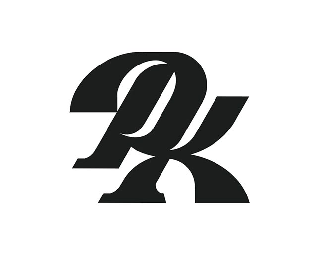 P R K moonogram logomark design