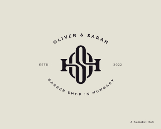 Oliver & Sarah Barber Shop Logo