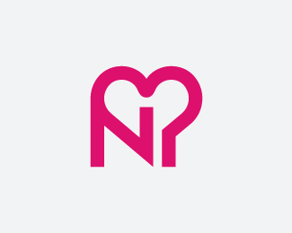 Letter N Love Logo