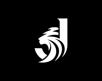 Bold Letter J Lion Monogram Logo