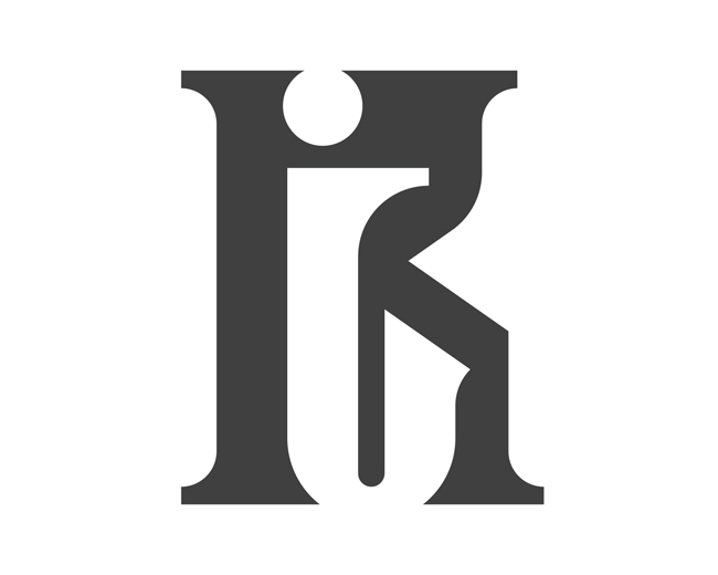 Lettering I K monogram typography logo for sale