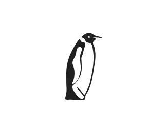 Negative Space Penguin Logo Design