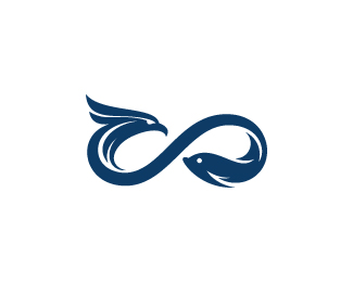 Infinity Bird Fish Ocean Logo.