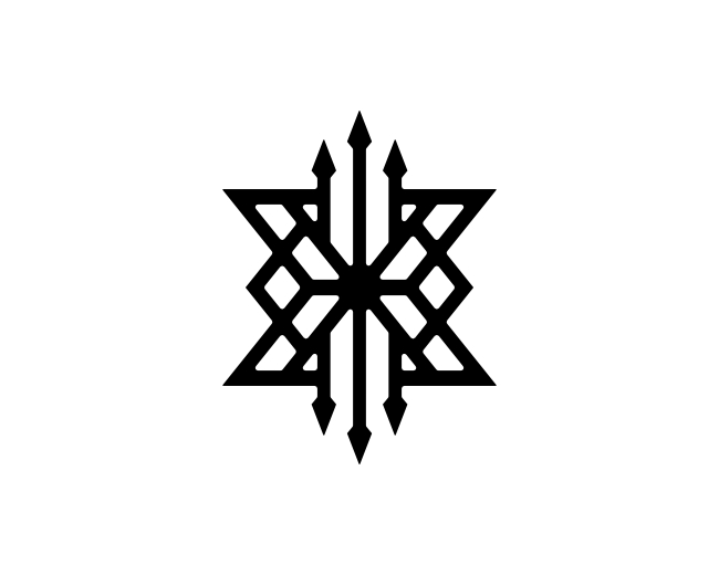 Initial X Trident Geometric Line Logo