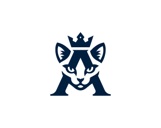 Letter A Cat Crown Logo