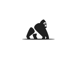 Minimalist gorilla logo design
