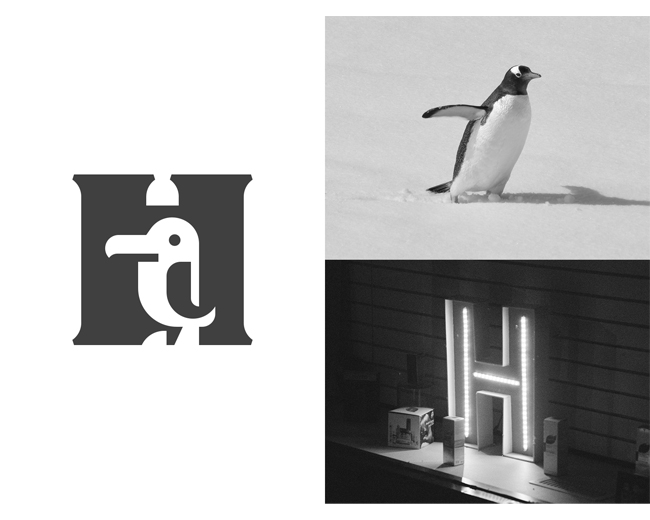 Letter H penguin ready-made logo for sale