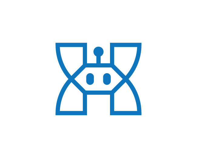 Minimal Robot Letter X Logo