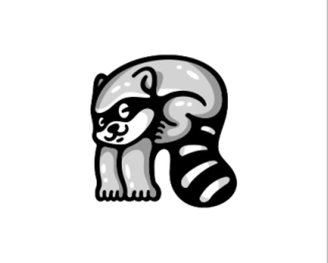 Letter R Racoon Logo