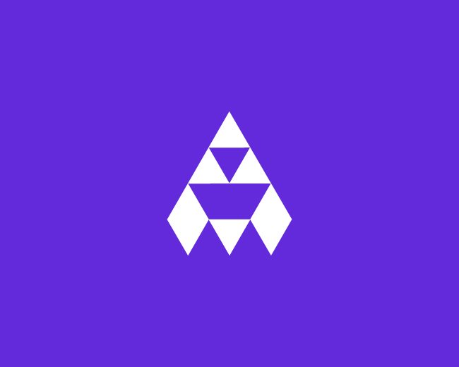 Geometric Letter A Triangle Logo