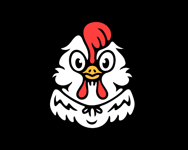 Cute Chicken Head Mascot Logo