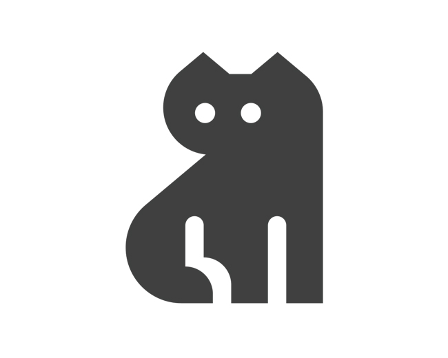 Modern black kitty logo