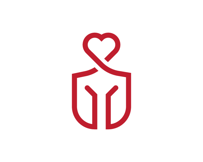 Monoline Iconic Spartan Heart Logo