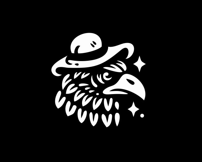 Monochrome Straw Hat Eagle Logo