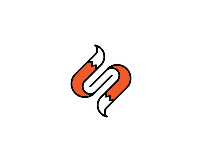 Unique Letter S Fox Logo