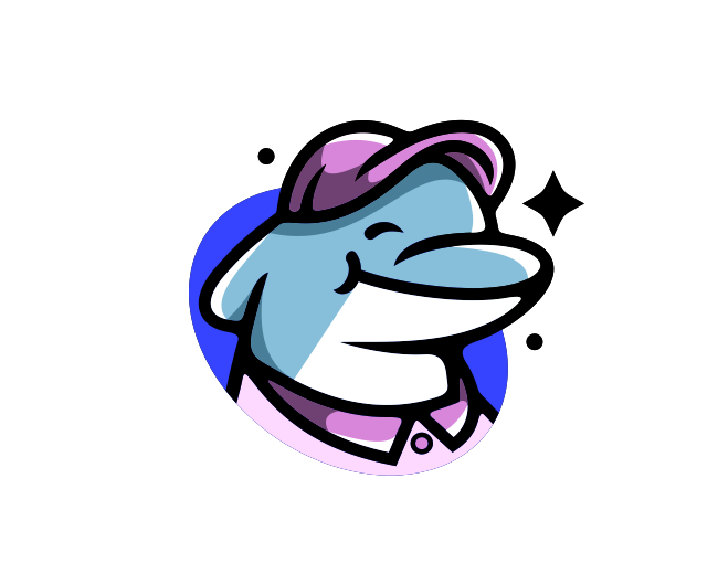 Cute Dolphin Worker Mascot Logo