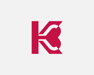 Letter K Love Logo