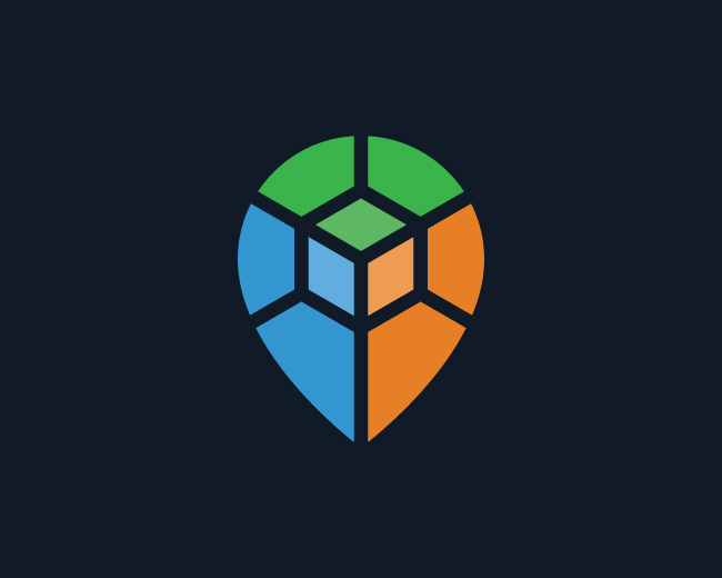 Colorful Cubic Pin Logo
