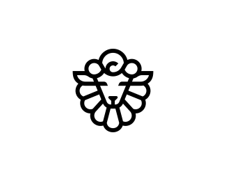Beautiful Sheep Head Logo