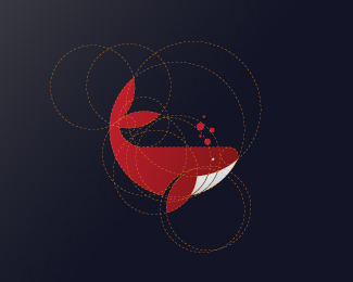 Whale Logo Design with Golden Ratio
