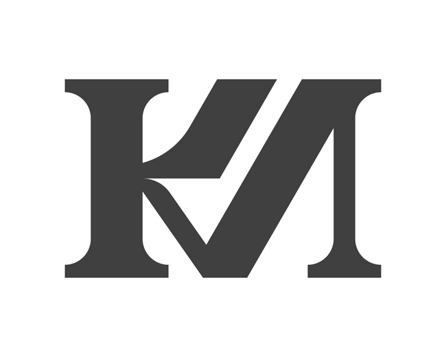 Lettering K M V monogram typography logo for sale
