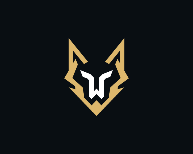 Geometric Wolf Letter W Logo