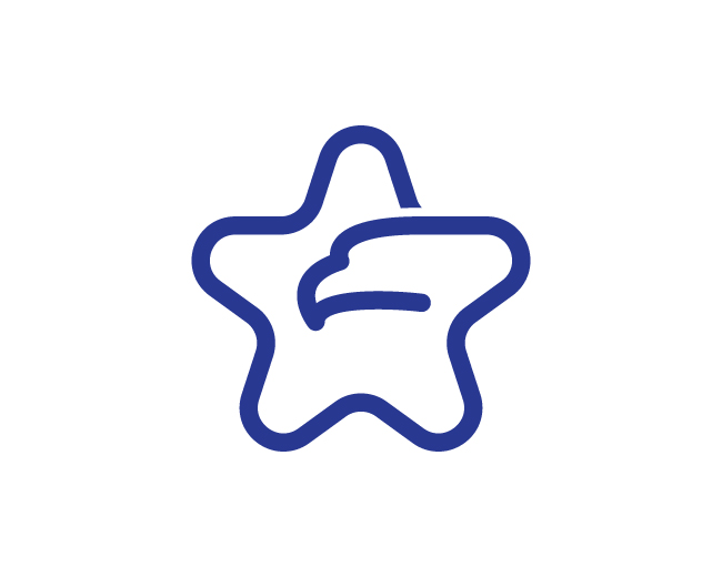 monoline simple star eagle logo