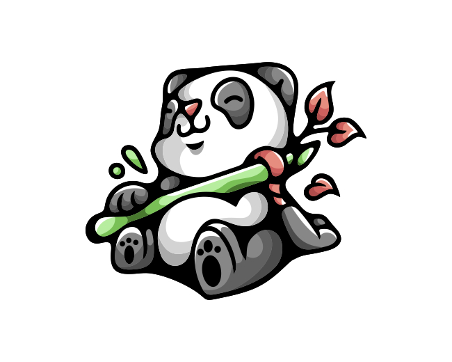 Panda Bamboo Leaf Logo