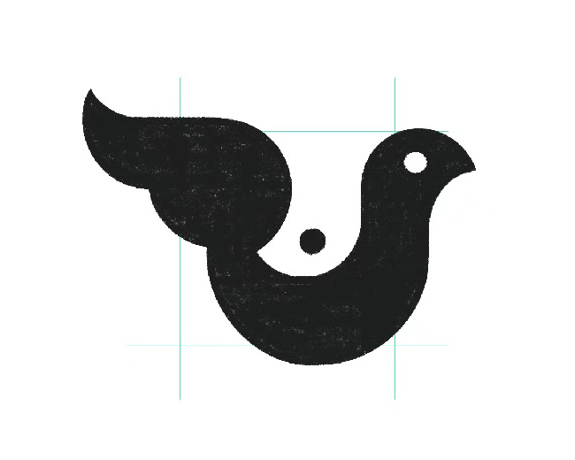 negative space pigeons bird logo