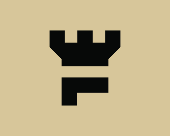 Simple Letter F Castle Logo