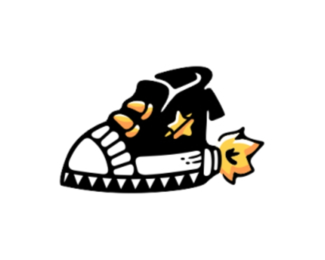 Fiery Rocket Shoe Logo