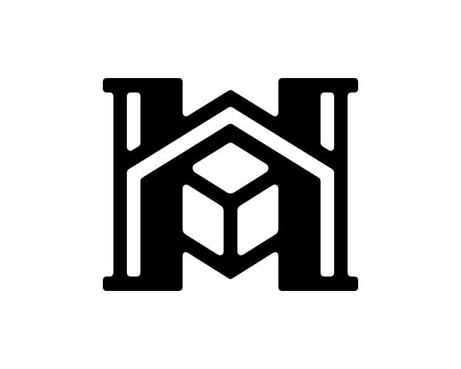 Letter H Home Cube Geometric Line Monogram Logo