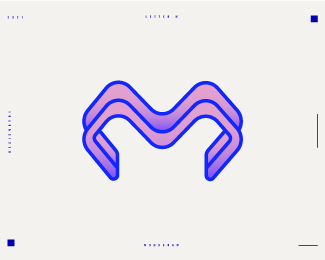 Lettermark M - M monogram logo design