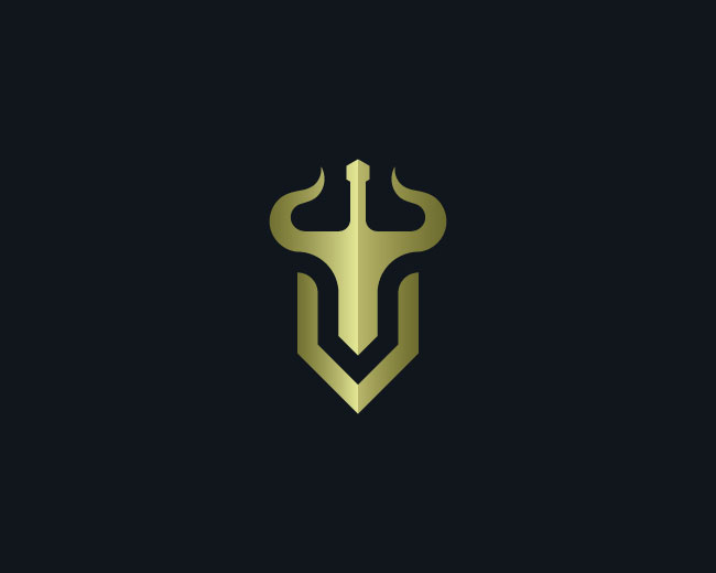 Bull Or Letter V Bull Shield Logo