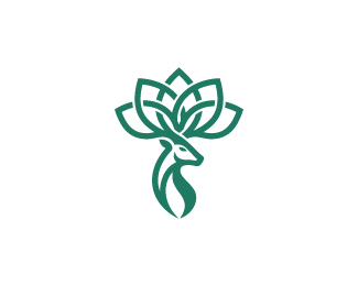 Sacred Deer Lotus Emblem Logo